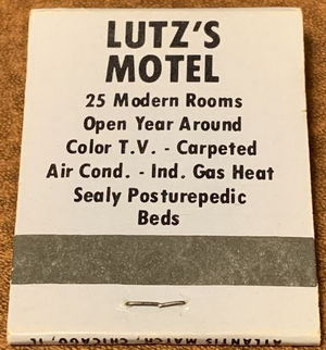 Lutzs Truck Stop and Motel - Matchbook